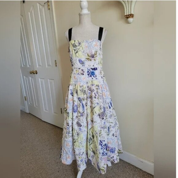 Antropologie Maeve Patchwork Midi Dress size L - Picture 5 of 9